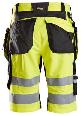 Snickers FlexiWork, High-Vis Korte Broek+ met Holsterzakken Klasse 1 6933