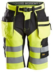 Snickers FlexiWork, High-Vis Korte Broek+ met Holsterzakken Klasse 1 6933