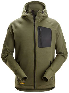 Snickers FlexiWork, Fleece Hoodie met Volledige Rits 8041