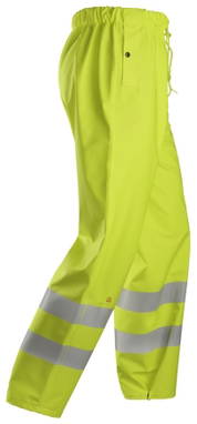 Snickers ProtecWork, Regenbroek PU, High-Vis Klasse 2 8267