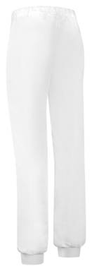 Pantalon de travail alimentaire avec poignets en tricot - Blanc