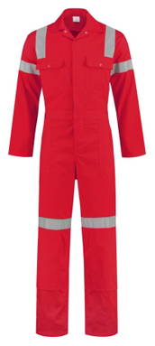 Tropenoverall mit Reflektionsstreifen - Rot