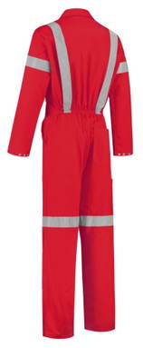 Tropenoverall mit Reflektionsstreifen - Rot