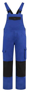Latzhose mit Cordura-Knietaschen - Kornblumenblau/schwarz