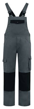 Latzhose mit Cordura-Knietaschen - Graubraun