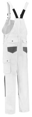 Latzhose mit Cordura-Knietaschen - Weiß/grau