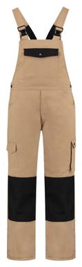 Latzhose mit Cordura-Knietaschen - Khaki/schwarz