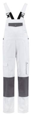 Latzhose mit Cordura-Knietaschen - Weiß/grau
