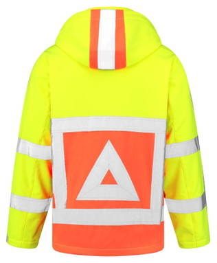 RWS Warnschutz-Verkehrsregler-Softshelljacke - Gelb-Orange