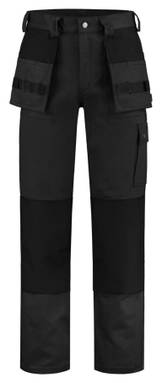 Werkbroek met Cordura kniezakken en holsterzakken - Zwart