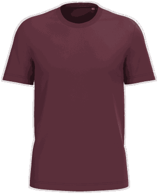 Basis-T-Shirt aus Bio-Baumwolle - Weinrot