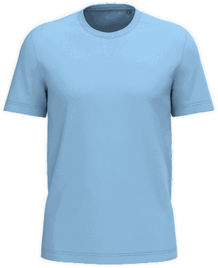 Basis-T-Shirt aus Bio-Baumwolle - Himmelblau