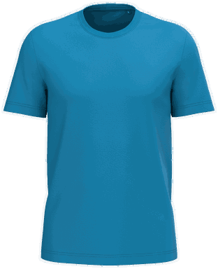 Basis-T-Shirt aus Bio-Baumwolle - Tropenblau