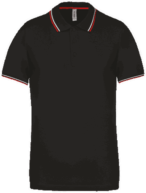 Polo classique avec contraste - Noir / rouge / blanc