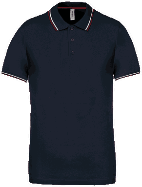 Polo classique avec contraste - Bleu marine / bordeaux / blanc
