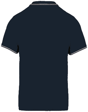 Polo classique avec contraste - Bleu marine / gris clair / blanc