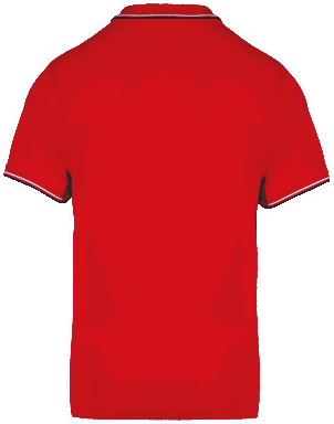 Polo classique avec contraste - Rouge / bleu marine / blanc
