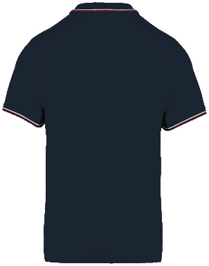 Polo classique avec contraste - Bleu marine / bordeaux / blanc