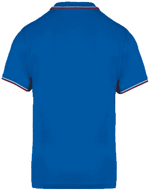 Polo classique avec contraste - Bleu royal clair / rouge / blanc