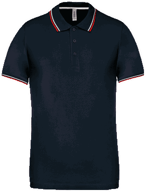 Polo classique avec contraste - Bleu marine / rouge / blanc