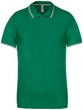Polo classique avec contraste - Vert Kelly/gris clair/blanc