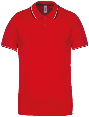 Polo classique avec contraste - Rouge / bleu marine / blanc