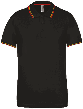 Polo classique avec contraste - Noir / rouge / jaune