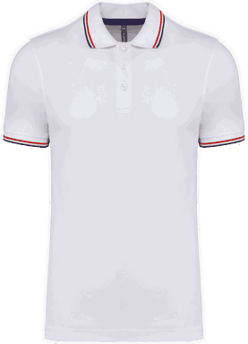 Polo classique avec contraste - Blanc / bleu marine / rouge
