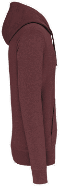 Basis-Kapuzenpullover aus Bio-Baumwolle - Weinrot meliert