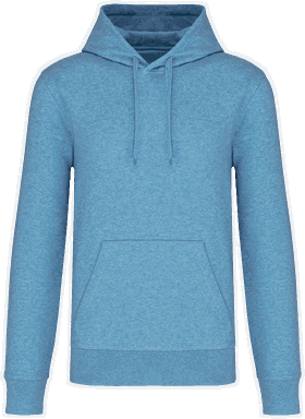 Basis-Kapuzenpullover aus Bio-Baumwolle - Hellblau meliert