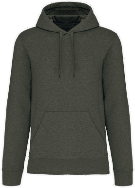 Basis-Kapuzenpullover aus Bio-Baumwolle - Grün marmoriert meliert