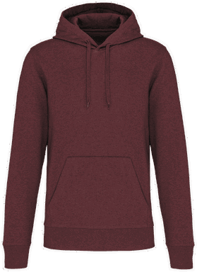 Basis-Kapuzenpullover aus Bio-Baumwolle - Weinrot meliert