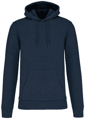 Basis-Kapuzenpullover aus Bio-Baumwolle - Französisch Marine meliert