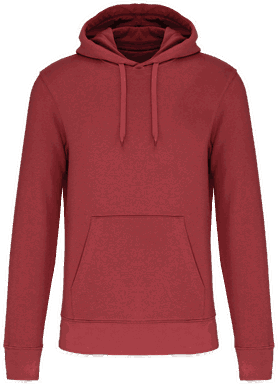 Basis-Kapuzenpullover aus Bio-Baumwolle - Terrakottarot