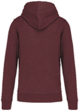 Basis-Kapuzenpullover aus Bio-Baumwolle - Weinrot meliert