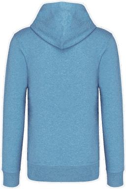 Basis-Kapuzenpullover aus Bio-Baumwolle - Hellblau meliert
