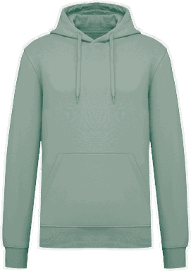 Basis-Kapuzenpullover aus Bio-Baumwolle - Salbei