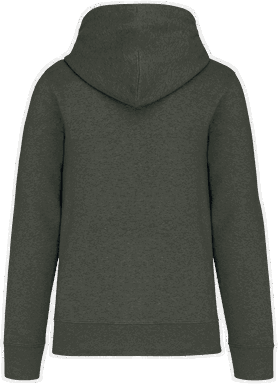 Basis-Kapuzenpullover aus Bio-Baumwolle - Grün marmoriert meliert