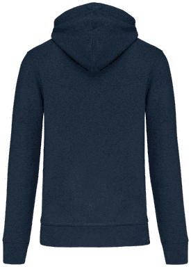 Basis-Kapuzenpullover aus Bio-Baumwolle - Französisch Marine meliert