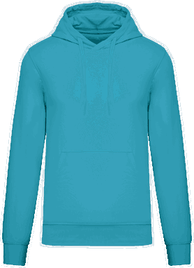 Basis-Kapuzenpullover aus Bio-Baumwolle - Meerestürkis