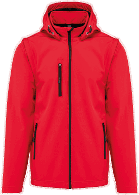 Basis softshell jas met afneembare capuchon en afneembare mouwen - Red