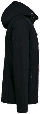 Basis softshell jas met afneembare capuchon en afneembare mouwen - Black