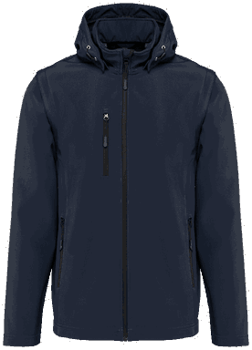 Basis softshell jas met afneembare capuchon en afneembare mouwen - Navy