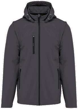 Basis softshell jas met afneembare capuchon en afneembare mouwen - Titanium