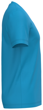 Klassisches T-Shirt mit V-Ausschnitt - Tropenblau