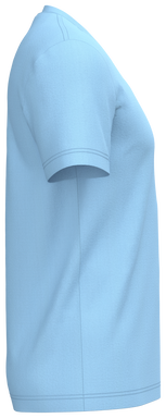 Klassisches T-Shirt mit V-Ausschnitt - Himmelblau