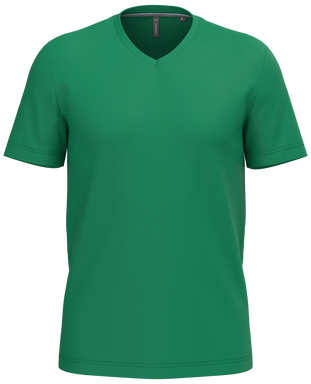 Klassisches T-Shirt mit V-Ausschnitt - Kellygrün