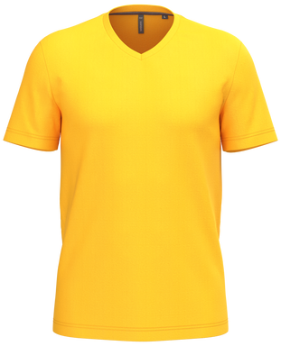 Klassisches T-Shirt mit V-Ausschnitt - Gelb