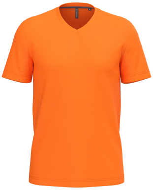 Klassisches T-Shirt mit V-Ausschnitt - Orange