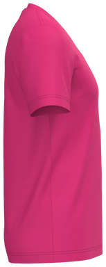 Klassisches T-Shirt mit V-Ausschnitt - Fuchsia